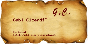 Gabl Ciceró névjegykártya